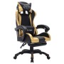 Silla gaming con luces LED RGB cuero sintético dorado y negro de vidaXL, Sillas de oficina - Ref: Foro24-288008, Precio: 210,...