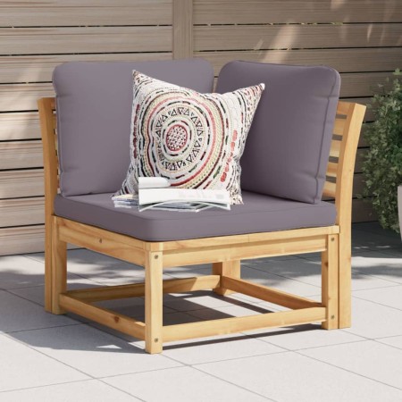 Corner garden sofa with solid acacia cushions 73x73x65 cm by vidaXL, Modular outdoor sofas - Ref: Foro24-366494, Price: 140,4...