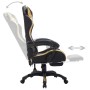 Silla gaming con luces LED RGB cuero sintético dorado y negro de vidaXL, Sillas de oficina - Ref: Foro24-288008, Precio: 210,...