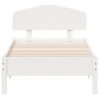 Estructura de cama con cabecero madera pino blanco 75x190 cm de vidaXL, Camas y somieres - Ref: Foro24-3207242, Precio: 129,9...