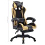 Silla gaming con luces LED RGB cuero sintético dorado y negro de vidaXL, Sillas de oficina - Ref: Foro24-288008, Precio: 210,...