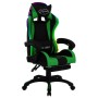 Silla gaming con luces LED RGB cuero sintético verde y negro de vidaXL, Sillas de oficina - Ref: Foro24-288009, Precio: 179,2...