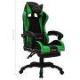 Silla gaming con luces LED RGB cuero sintético verde y negro de vidaXL, Sillas de oficina - Ref: Foro24-288009, Precio: 179,2...