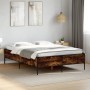 Estructura cama madera ingeniería metal roble ahumado 120x190cm de vidaXL, Camas y somieres - Ref: Foro24-3279819, Precio: 13...