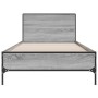 Sonoma gray metal engineered wood bed frame 90x200 cm by vidaXL, Beds and slatted bases - Ref: Foro24-845520, Price: 107,99 €...