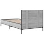 Estructura cama madera ingeniería metal gris Sonoma 90x200 cm de vidaXL, Camas y somieres - Ref: Foro24-845520, Precio: 107,6...