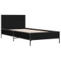 Estructura de cama madera de ingeniería y metal negro 90x200 cm de vidaXL, Camas y somieres - Ref: Foro24-845517, Precio: 107...