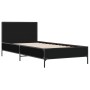 Estructura de cama madera de ingeniería y metal negra 75x190 cm de vidaXL, Camas y somieres - Ref: Foro24-845557, Precio: 101...