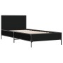 Estructura de cama madera ingeniería y metal negro 100x200 cm de vidaXL, Camas y somieres - Ref: Foro24-845522, Precio: 110,3...