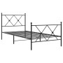 Bed frame with headboard and black metal footboard 90x200 cm by vidaXL, Beds and slatted bases - Ref: Foro24-376513, Price: 8...