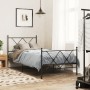 Bed frame with headboard and black metal footboard 90x200 cm by vidaXL, Beds and slatted bases - Ref: Foro24-376513, Price: 8...