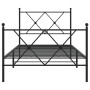 Bed frame with headboard and black metal footboard 90x200 cm by vidaXL, Beds and slatted bases - Ref: Foro24-376513, Price: 8...