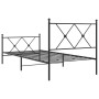 Bed frame with headboard and black metal footboard 90x200 cm by vidaXL, Beds and slatted bases - Ref: Foro24-376513, Price: 8...