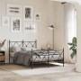 Black metal headboard and footboard bed frame 120x200 cm by vidaXL, Beds and slatted bases - Ref: Foro24-376518, Price: 122,1...