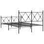 Black metal headboard and footboard bed frame 120x200 cm by vidaXL, Beds and slatted bases - Ref: Foro24-376518, Price: 122,1...