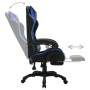 Silla gaming con luces LED RGB cuero sintético azul y negro de vidaXL, Sillas de oficina - Ref: Foro24-288006, Precio: 203,32...