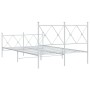 Metal bed frame with headboard and white footboard 120x190 cm by vidaXL, Beds and slatted bases - Ref: Foro24-376566, Price: ...