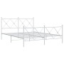 Estructura cama metal con cabecero y estribo blanco 160x200 cm de vidaXL, Camas y somieres - Ref: Foro24-376572, Precio: 129,...