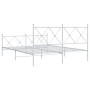 Estructura cama metal con cabecero y estribo blanco 160x200 cm de vidaXL, Camas y somieres - Ref: Foro24-376572, Precio: 129,...