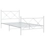 Estructura cama metal con cabecero y pie cama blanca 100x200 cm de vidaXL, Camas y somieres - Ref: Foro24-376564, Precio: 85,...