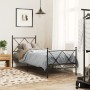 Bed frame with headboard and black metal footboard 80x200 cm by vidaXL, Beds and slatted bases - Ref: Foro24-376511, Price: 7...