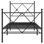 Bed frame with headboard and black metal footboard 80x200 cm by vidaXL, Beds and slatted bases - Ref: Foro24-376511, Price: 7...