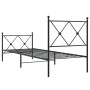 Bed frame with headboard and black metal footboard 80x200 cm by vidaXL, Beds and slatted bases - Ref: Foro24-376511, Price: 7...