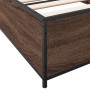 Brown oak metal engineered wood bed frame 90x200 cm by vidaXL, Beds and slatted bases - Ref: Foro24-845115, Price: 85,58 €, D...