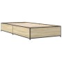 Estructura cama madera ingeniería metal roble Sonoma 75x190 cm de vidaXL, Camas y somieres - Ref: Foro24-845122, Precio: 78,6...