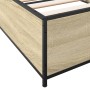 Estructura cama madera ingeniería metal roble Sonoma 75x190 cm de vidaXL, Camas y somieres - Ref: Foro24-845122, Precio: 78,6...