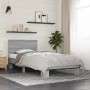 Sonoma gray metal engineered wood bed frame 90x200 cm by vidaXL, Beds and slatted bases - Ref: Foro24-845810, Price: 99,04 €,...