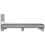 Sonoma-graues Metall-Holzwerkstoff-Bettgestell 90 x 200 cm von vidaXL, Betten und Lattenroste - Ref: Foro24-845810, Preis: 99...