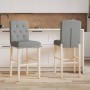 High stools 2 units solid rubber wood and fabric by vidaXL, Kitchen stools - Ref: Foro24-4006200, Price: 114,51 €, Discount: %