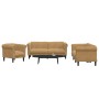 Brown velvet 3-piece sofa set by vidaXL, Sofas - Ref: Foro24-3209218, Price: 950,33 €, Discount: %