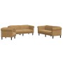 Brown velvet 3-piece sofa set by vidaXL, Sofas - Ref: Foro24-3209218, Price: 950,33 €, Discount: %