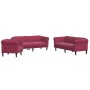 Set aus 3-teiligen Sofas aus rotem rotem Samt von vidaXL, Sofas - Ref: Foro24-3209213, Preis: 735,52 €, Rabatt: %