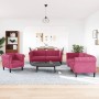 3-piece velvet sofa set in deep red wine color by vidaXL, Sofas - Ref: Foro24-3209213, Price: 735,52 €, Discount: %