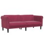 Set aus 3-teiligen Sofas aus rotem rotem Samt von vidaXL, Sofas - Ref: Foro24-3209213, Preis: 735,52 €, Rabatt: %