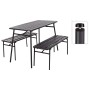 ProGarden 3-piece garden table and bench set in gray steel by ProGarden, Garden sets - Ref: Foro24-447581, Price: 288,99 €, D...