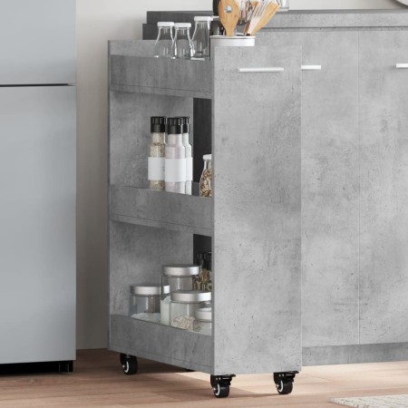 Wheeled cabinet made of gray concrete engineered wood, measuring 60x22x79 cm. by vidaXL, Lockers and storage cabinets - Ref: ...