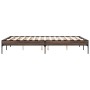 Estructura cama madera ingeniería metal marrón roble 120x200 cm de vidaXL, Camas y somieres - Ref: Foro24-845025, Precio: 100...