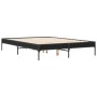 Estructura de cama madera de ingeniería y metal negro 120x190cm de vidaXL, Camas y somieres - Ref: Foro24-845046, Precio: 97,...