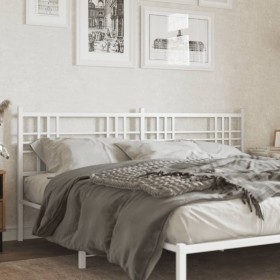 Cabecero de metal blanco 180 cm de vidaXL, Cabeceros y pies de cama - Ref: Foro24-376409, Precio: 43,99 €, Descuento: %