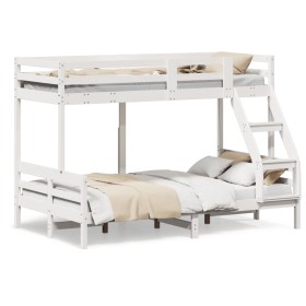 Solid white pine wood bunk bed 80x200/120x200 cm by vidaXL, Beds and slatted bases - Ref: Foro24-3207178, Price: 368,40 €, Di...