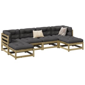 6-piece garden sofa set made of impregnated pine wood by vidaXL, Garden sets - Ref: Foro24-3299566, Price: 325,90 €, Discount: %