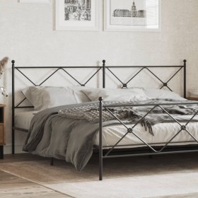 Black metal headboard 193 cm by vidaXL, Headboards and footboards - Ref: Foro24-376539, Price: 48,99 €, Discount: %