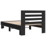 Estructura de cama madera ingeniería y metal negro 100x200 cm de vidaXL, Camas y somieres - Ref: Foro24-845647, Precio: 102,9...