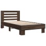 Estructura cama madera ingeniería metal marrón roble 100x200 cm de vidaXL, Camas y somieres - Ref: Foro24-845651, Precio: 103...