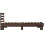 Estructura cama madera ingeniería metal marrón roble 100x200 cm de vidaXL, Camas y somieres - Ref: Foro24-845651, Precio: 103...