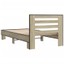 Estructura cama madera ingeniería metal roble Sonoma 75x190 cm de vidaXL, Camas y somieres - Ref: Foro24-845658, Precio: 93,9...